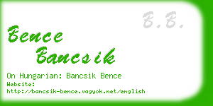 bence bancsik business card